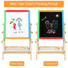 Kids Adjustable-Height 2 In 1 Wooden Easel Black/White Children Drawing Board