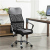 Office Desk Chair Home Computer Chair Leather with Wheels and Back Support Grey