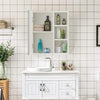Mirror Bathroom Cabinet Wall Mounted 1 Door Storage Cupboard Shelves White 45cm