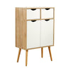 Sideboard Oak White Storage Cabinet 2 Door 2 Drawer Cupboard Solid Wood Legs