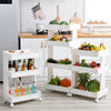 3/4 Tier Trolley Cart Slim Rolling Kitchen Storage Rack Shelf Trolley With Wheel