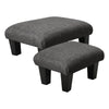 Footstool Fabric Linen Ottoman Bench Seat Foot Rest Stool House Chair Dark Grey