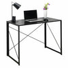 Black Folding Computer Desk Wooden Top Foldable Study Table Laptop Home Office