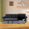 NEW Corner Sofa Bed with Storage, Black Fabric + Grey Leather. Very COMFORTABLE!
