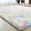 Rainbow Fluffy Rugs Anti-Skid Shaggy Area Rug Dining Bedroom Carpet Floor Mat