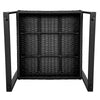 Rattan Garden Furniture Set 3 Pcs Wicker Patio Set Table Chairs W/Cushion,Black