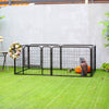 Foldable Pet Play Run Cage Dog Puppy Pen Rabbit Guinea Pig Black Metal Enclosure