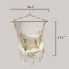 Hanging hammock Rope Swing Chair Macrame Hammock Seat Indoor With.2 Pillows