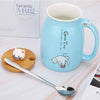 420ML Cat Kitten Ceramic Coffee Mug Tea Milk Water Cup Handle Lid Birthday Gift