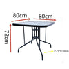 Metal Square Bar Table Coffee Bistro Pub Counter Glass Top Leisure Home Décor UK