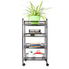 4 Tiers Storage Cart Bedroom Bathroom Kitchen Shelf Metal Rolling Trolley Carts