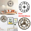 EXTRA LARGE ROMAN NUMERALS SKELETON WALL CLOCK BIG OPEN FACE ROUND 40/60/80CM
