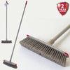 Sweeping Brush Broom Wooden Handle Soft Stiff Head PVC Sweeper Garden Outdoor