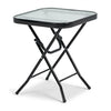 Garden Table 40cm Square Glass Top Folding Outdoor Patio Home Furniture Summer