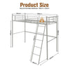 3.5FT Single Metal Loft Bed Frame High Sleeper Bunk Bed Study Desk Cabin Bed