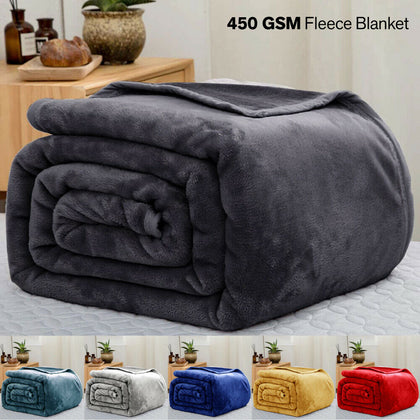 Thick Fluffy Faux Fur Fleece Throw Soft Warm Mink Sofa Bed Blanket Double King