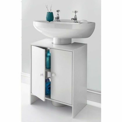Modern White Under Sink Bathroom Storage Cabinet Cupboard Vanity Unit