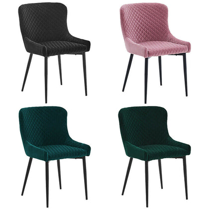 2X Velvet Dining Chairs Diamond Seat Padded Kitchen Dining room Chairs CLIPOP