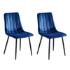 4 Pcs Blue Velvet Dining Chairs Accent Chairs Padded Seat Kitchen Dining Room BN