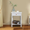 White Bedside Table Cabinet Nightstand Side End W/ Drawer Shelf Storage Bedroom