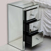 2PCS Glass Mirrored Bedside Tables Crystal Bedroom Side Drawer Storage Cabinet