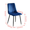 4 Pcs Blue Velvet Dining Chairs Accent Chairs Padded Seat Kitchen Dining Room BN