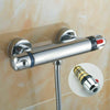 Modern Chrome Thermostatic Exposed Bar Shower Mixer Valve Tap Bottom Outlet 1/2"