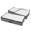 2X 90L Underbed Clothes Storage Bags Zipped Organizer Wardrobe Cube Closet Boxes