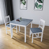 Solid Wood Classic Grey Dining Table and 2 Chairs Kitchen Dining Room Furniture