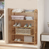 3/4/5 Tier Bamboo Shoe Rack Stand Footwear Holder Storage Shelf Unit Organiser