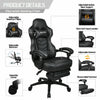 Executive Racing Gaming Chair Swivel Office Computer Ergonomic Recliner PU Black