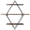 3-Tier Rustic Floating Wall Shelves Wall Mounted Wood Shelf for Display Books