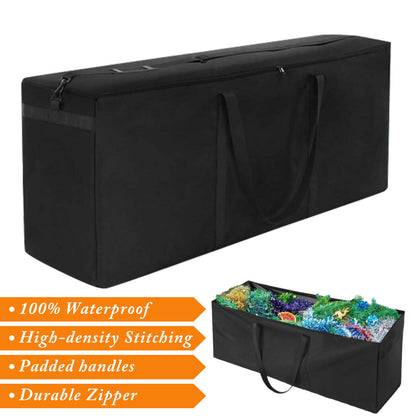600D Waterproof Outdoor Garden Patio Furniture Cushion Cover Storage Bag Black
