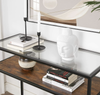 Industrial Console Table Vintage Glass Furniture Side Hallway Rustic Metal Shelf