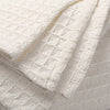 Ehc Luxuriously Soft Chunky Waffle 100% Cotton Blanket Throws for Sofa , Ivory