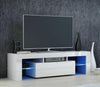 Modern White Front High Gloss TV Unit 130cm Corner Led Lights Cabinet