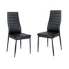 2/4/6PCS Faux Leather PU Dining Chairs Padded Seat Metal Leg Kitchen Restaurant
