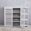 4Tier Shoe Rack Storage Shelf Unit Cabinet Organiser Footwear White Side Shelves