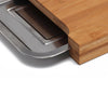 Bamboo Wooden Chopping Board with Stainless Steel Tray Cutting Dicing