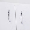Rolling Kitchen Trolley Microwave Cart 2-Door Cabinet Shelves White