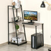 Foldable Desk with Shelf Multi-function Freestanding Storage Workstation