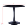 90cm Round Dining Table Wooden Top Metal Pedestal Base Kitchen Dinner Furniture