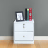 Bedside Cabinet 2 Drawers with Key LOCK Nightstand Table Storage Cabinet Unit