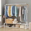 Double Metal Clothes Rail Hanging Rack Clothes Display Stand Lower Shelf Storage