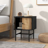 Bedside Table Wooden Nightstand Modern End Table Storage Cabinet W/Sliding Door