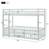 3FT Bunk Beds Kids Toddlers High Sleeper Wooden Bed Frame White Solid Pine Wood
