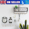 Metal Wire Wall Mounted Storage Shelf Decorative Holder Organizer Rack with Hook