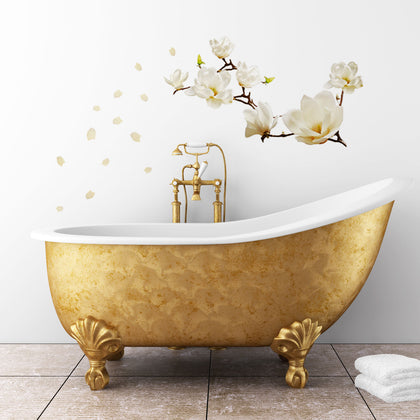 Small Spring Magnolia Family Art Home Sticker Decal Living Room Wall Flower Deco