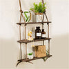 Wooden Hanging Shelf Window Wall Plant Rope Hanging Shelves for Kitchen Bathroom