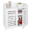 2 Doors Shoe Storage Cabinet Cupboard Footwear Rack Stand Organizer Unit Wooden